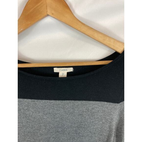 Caslon Oversized Sweater Striped with Pockets size Petite XS - Picture 2 of 5